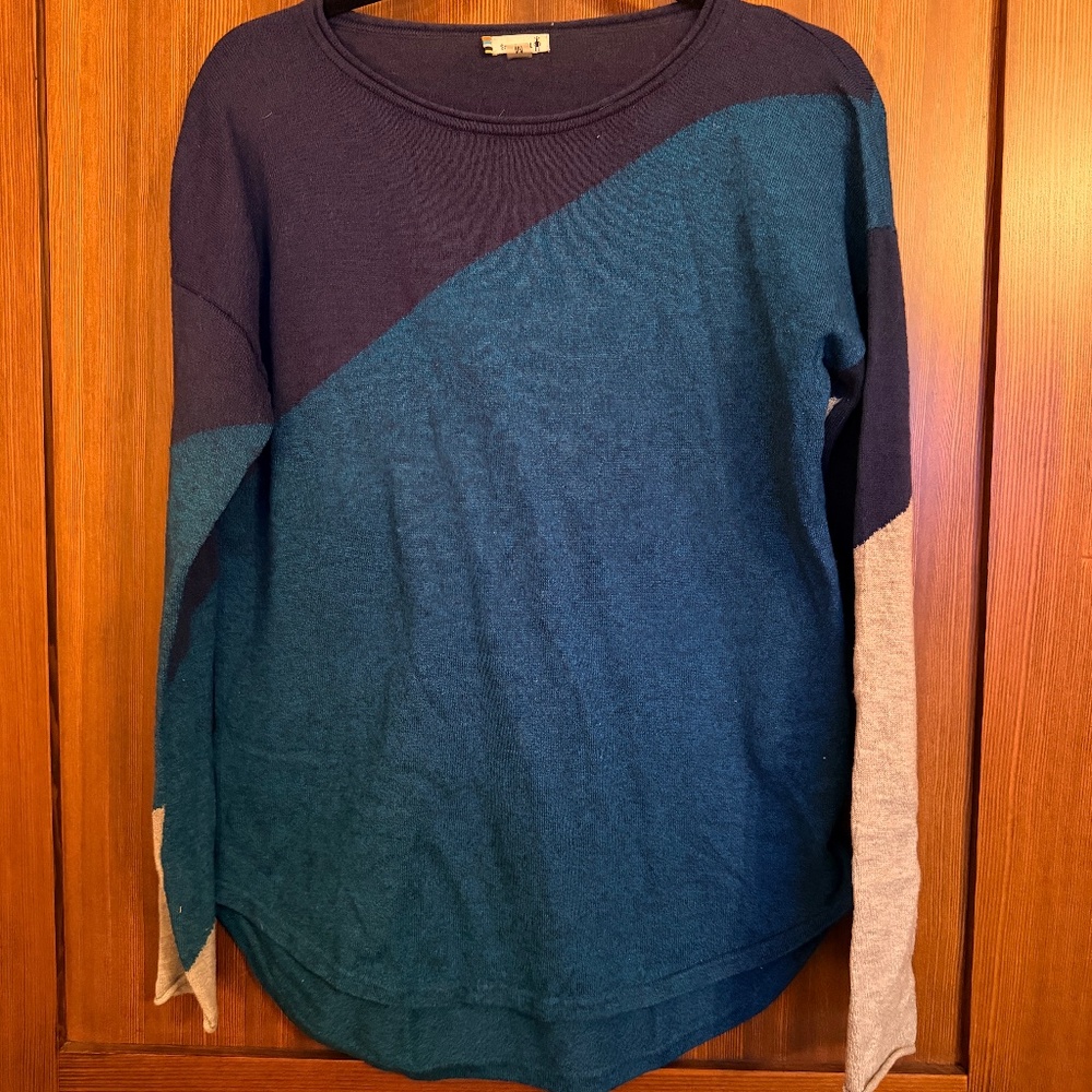 Smartwool Scoop neck asymmetric color block sweater